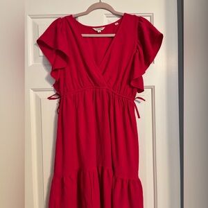 Max Studio Pink Ruffle Sleeve Mini Dress